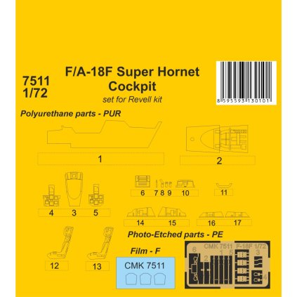 31211 1 72 f a 18f super hornet cockpit for revell kit
