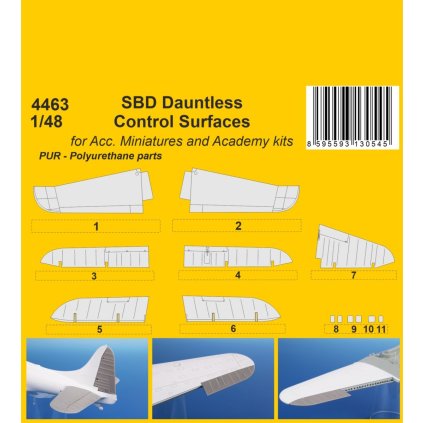 33194 1 48 sbd dauntless control surfaces for acc miniartures and academy kits