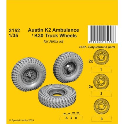 34484 1 35 austin k2 ambulance k30 truck wheels for airfix kits
