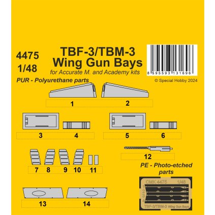 27410 1 1 48 tbf 3 tbm 3 wing gun bays for accurate academy kits