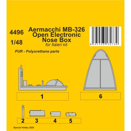 82888 1 48 aermacchi mb 326 open electronic nose box for italeri kits