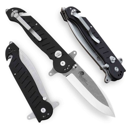 19329 1 zachranarsky zaviraci nuz dellinger sas forten vincid s cepeli z oceli dc53 cernou rukojeti g10 a integrovanym rozbijecem skla