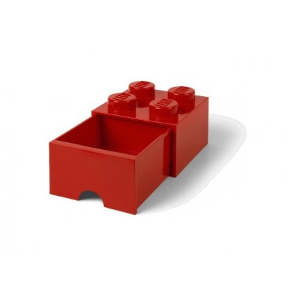 LEGO úložný box s šuplíkem 250x250x180mm - červený