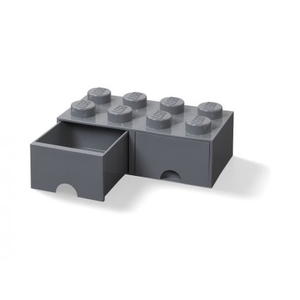 LEGO úložný box s šuplíky 250x500x180mm - tmavě šedý