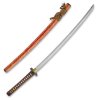 3723 remeslna replika mece katana orenji jigoku s oranzovozlatou pochvou saya a realnym hamonem choji b