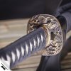 3726 1 remeslna replika mece katana gorudo s cernou lesklou pochvou saya a orientalnim motivem b