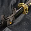 3747 3 dekorativni replika mece katana akunohana s cernou pochvou a rytym motivem louky f