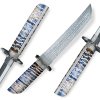 4179 sberatelsky nuz tanto dellinger feza blue s rukojeti ze stabilizovaneho mamutiho zubu a cepeli randy feather damascus