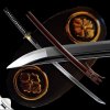5097 rakku japanese katana t 10 steel yokote suguha hamon
