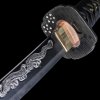 4011 2 luxusni remeslna replika katana s cepeli tamahagane dracim horimono a rukojeti v cerne kuzi c