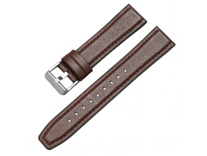 Tmavě hnědý polokožený řemínek 22mm