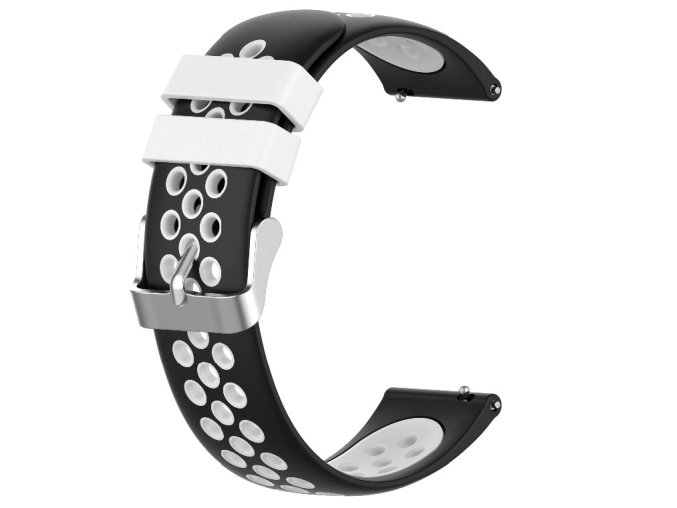 Černo bílý děrovaný řemínek 22mm