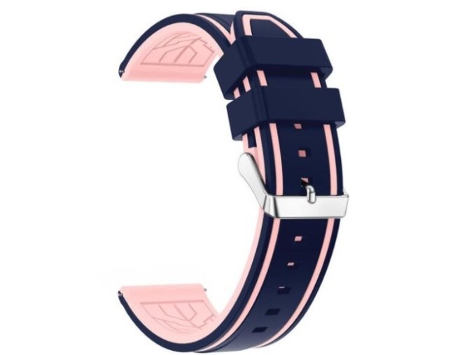 Pasek silikonowy niebiesko-różowy 22mm