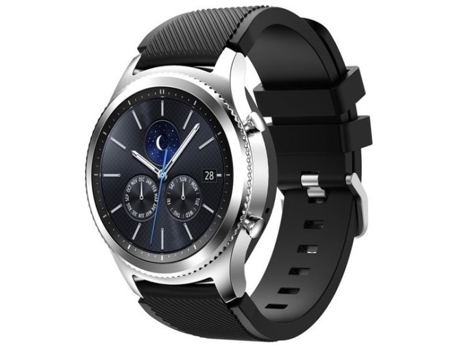 Silikonový řemínek černý 22mm