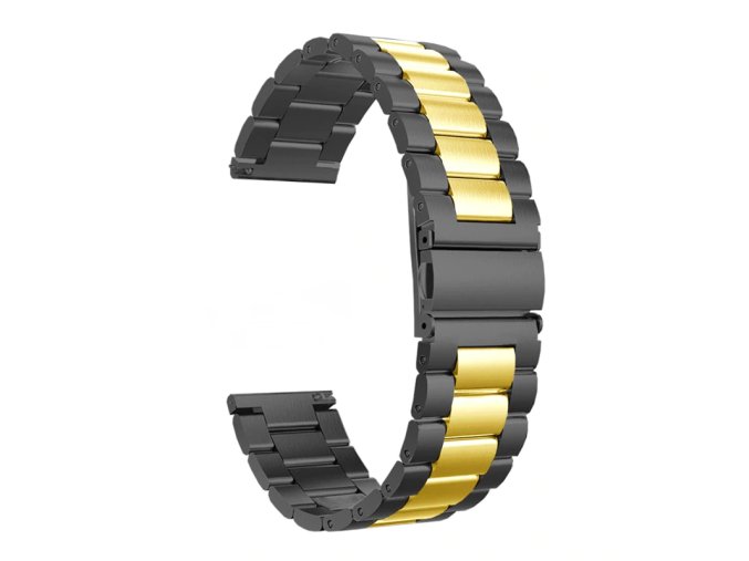 Černo zlatý kovový řemínek 22mm