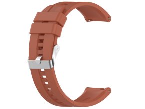 Hnědý silikonový řemínek 22mm