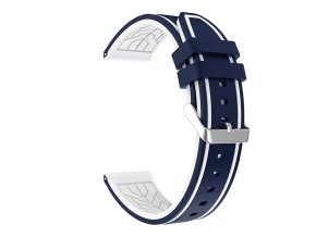 Modro bílý silikonový řemínek 22mm
