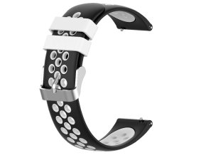 Černo bílý děrovaný řemínek 22mm