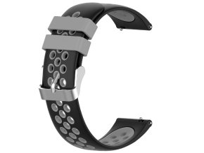 Černo šedý děrovaný řemínek 22mm