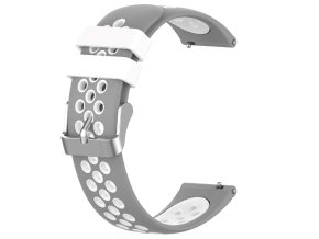 Šedo bílý děrovaný řemínek 22mm