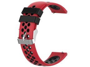 Červeno černý děrovaný řemínek 22mm