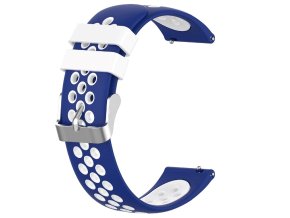 Modro bílý děrovaný řemínek 22mm