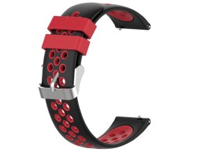 Černo červený děrovaný řemínek 22mm