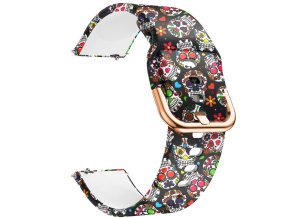 Silikonový řemínek 20mm vzor lebky