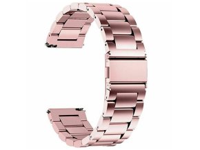 Růžový kovový řemínek 22mm