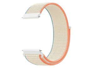 Béžový nylonový řemínek 20mm s barevným pruhem