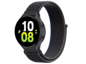 Tmavě šedý nylonový řemínek 22mm s pruhem