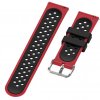 Červeno černý děrovaný řemínek 22mm