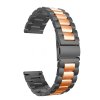 Metallarmband in Schwarz-Roségold 22mm