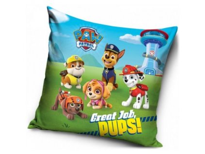 Polštářek Tlapková Patrola Skvělá práce 40x40 cm
