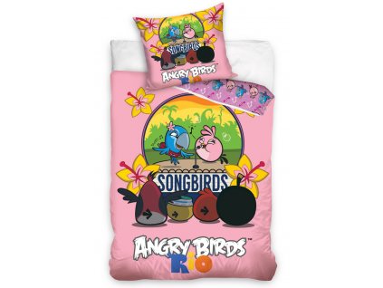 Carbotex Bavlněné povlečení Angry Birds KARAOKE 140x200/70x80