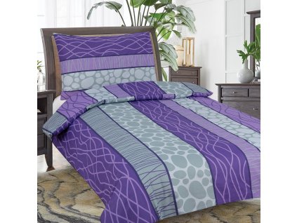 Francouzské bavlněné povlečení SCARLET fialové 220x200 cm / 70x90 cmcm