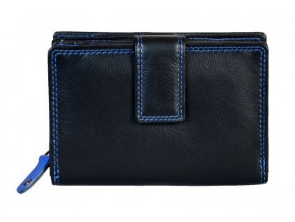 Dámská kožená peněženka s ochranou RFID JBPL 06C- černá/modrá
