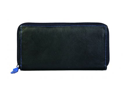 Dámská kožená peněženka s ochranou RFID JBPL 05- černá/modrá