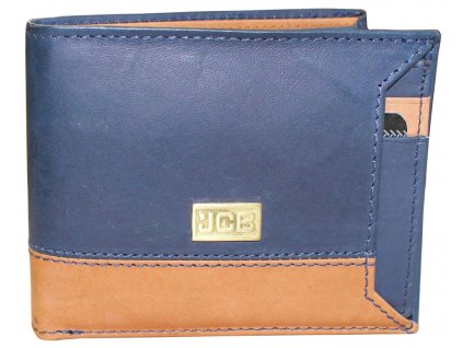 Kožená peněženka s ochranou RFID - JCBNC 55 modrá/TAN
