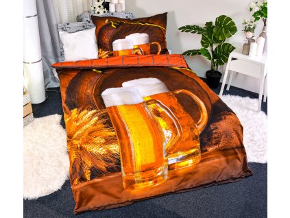 Povlečení 3D Pivo 140x200/70x90