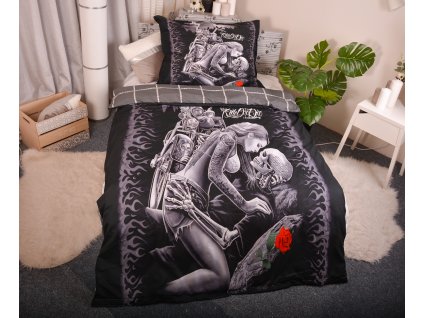 Povlečení 3D černobílé 140x200/70x90