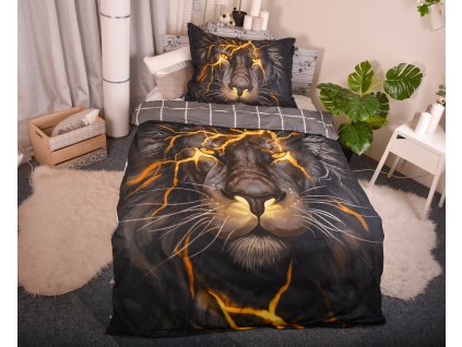 Povlečení 3D Lev tvář 140x200/70x90