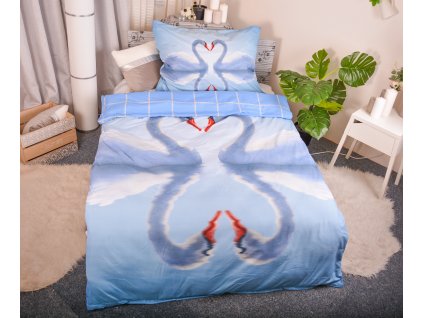 Povlečení 3D Labutě 140x200/70x90