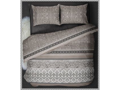 Francouzské bavlněné povlečení Brown 220x200/90x70