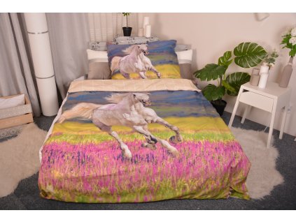 Povlečení 3D Kůň bílý 140x200/70x90