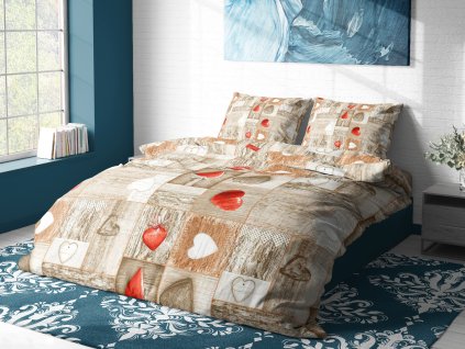 Aaryans krepové povlečení Petra červené 140x200/70x90cm