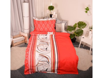Aaryans bavlněné povlečení Floretta červené 140x200/70x90
