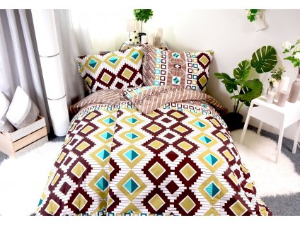 Aaryans bavlněné povlečení Saveria hnědé 140x200/70x90cm