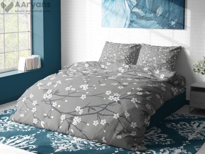 Aaryans krepové povlečení Freya šedé 140x200/70x90cm