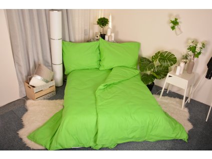 Aaryans bavlněné povlečení Mono zelené 140x200/70x90cm